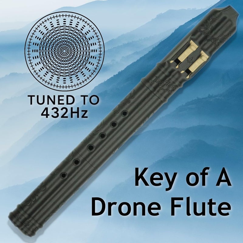 BáFlute BAFlute Native American Style Drone Flute, 432hz Double Chamber Drone Flute, 3D Printed, Black, Key of A - Image 2